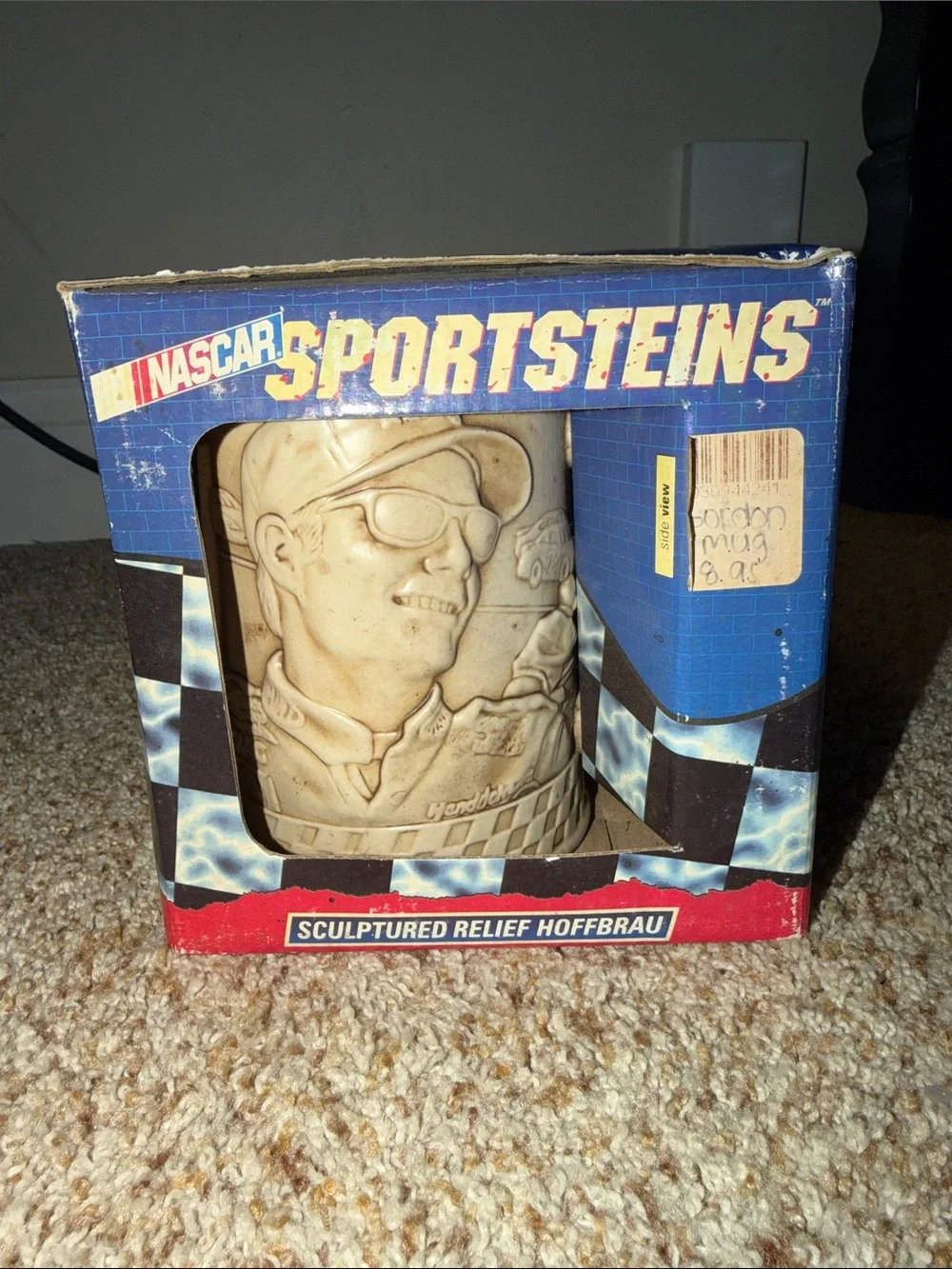 1997 NASCAR SPORTSTEINS 3-D Dale Earnhardt Sculptured Relief Hoffbrau Beer Mug